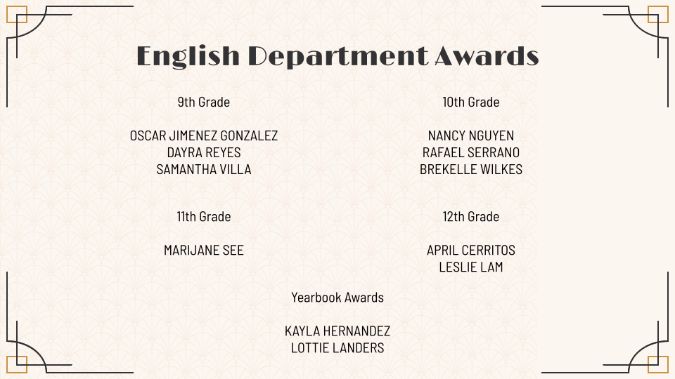 English Department Awards