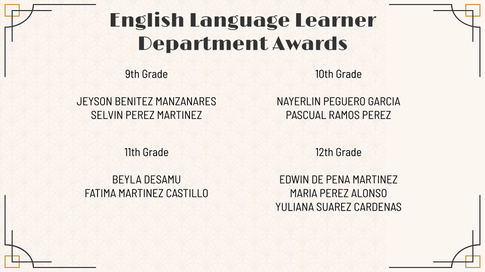 English Lang Learner Awards