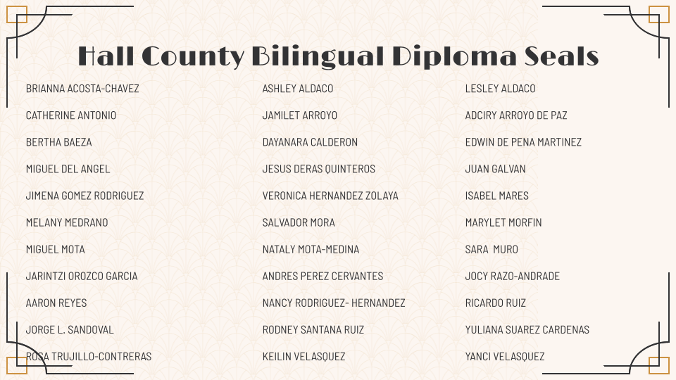 Hall County Bilingual Diploma Seals